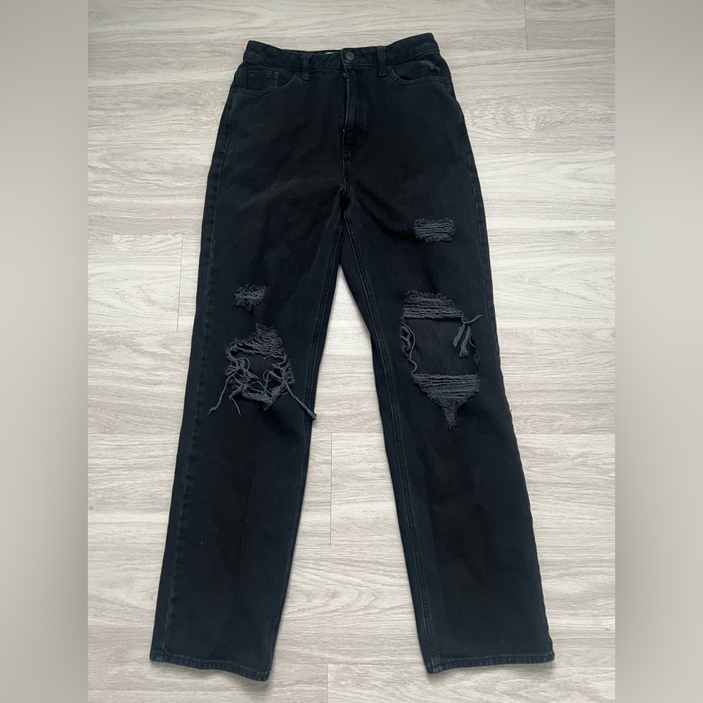 PacSun 90s Boyfriend Jeans Women’s Size 28 Black Distressed High Rise Grunge